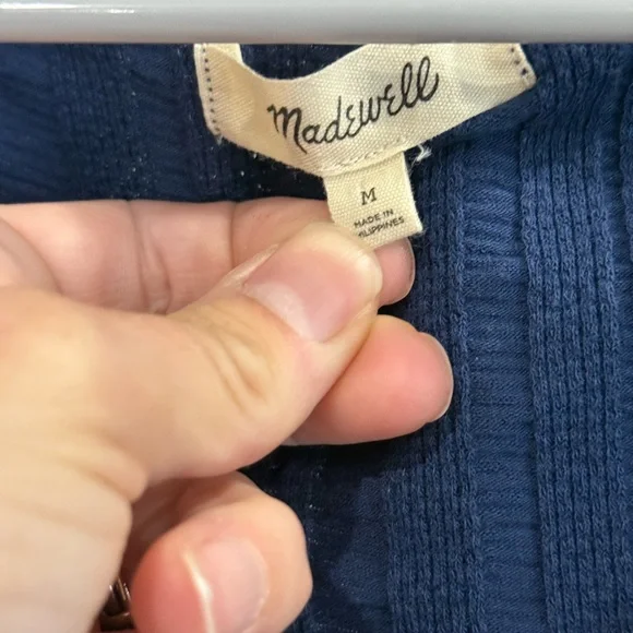 Madewell Navy Ribbed crop top - Picture 2 of 3